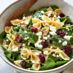 Spinach Pasta Salad with Feta and Cranberries Recipe