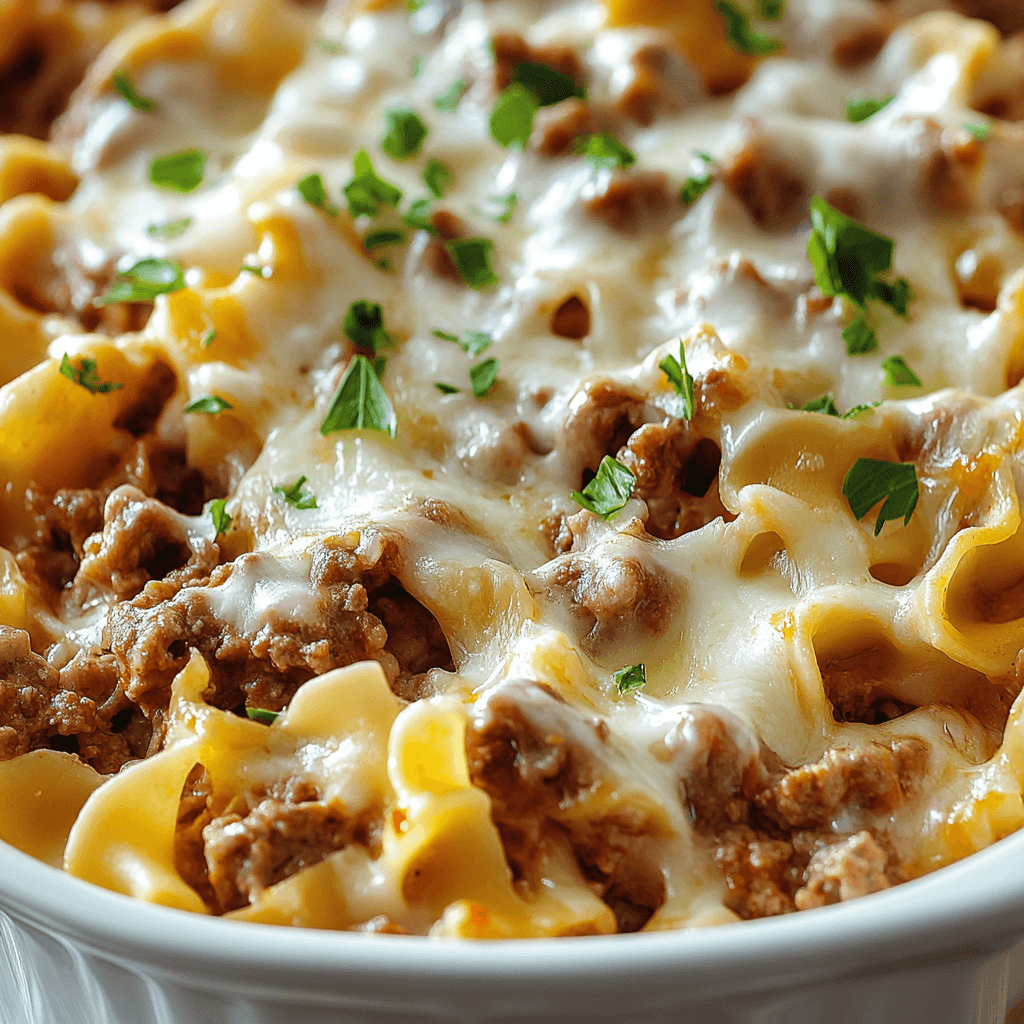 Sour Cream Beef Noodle Casserole Dish