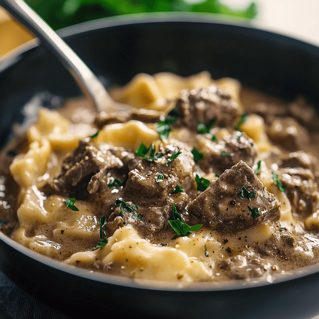 Slow-Cooker Beef Stroganoff Dish